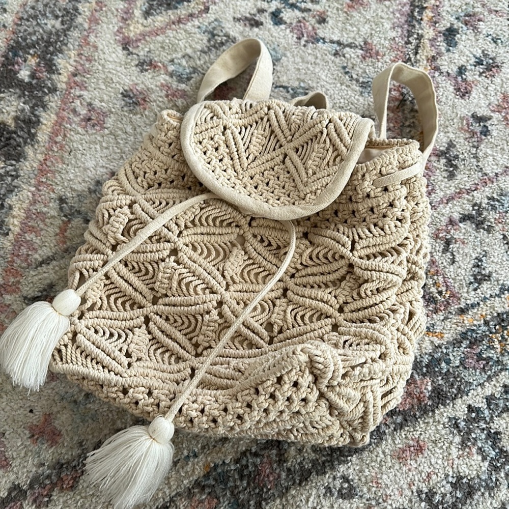 Boho macrame backpack